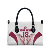 Custom Qatar Football Leather Bag Maroon Falcon Spirit White Version - Wonder Print Shop