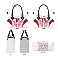 Custom Qatar Football Leather Bag Maroon Falcon Spirit White Version - Wonder Print Shop
