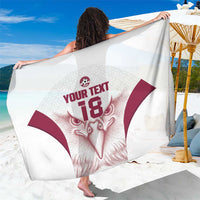Custom Qatar Football Sarong Maroon Falcon Spirit White Version - Wonder Print Shop
