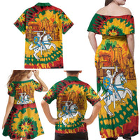 Lithuania Independence Day Family Matching Off Shoulder Maxi Dress and Hawaiian Shirt Vytis Knight National Pride