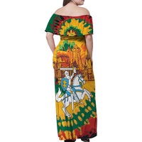 Lithuania Independence Day Family Matching Off Shoulder Maxi Dress and Hawaiian Shirt Vytis Knight National Pride