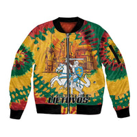 Lithuania Independence Day Sleeve Zip Bomber Jacket Vytis Knight National Pride
