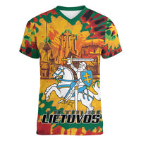 Lithuania Independence Day Women V-Neck T-Shirt Vytis Knight National Pride