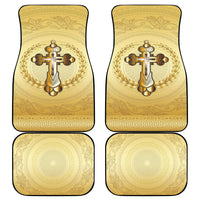 Greece Orthodox Cross Car Mats Ancient Greek Key Gold Heritage