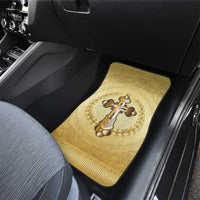 Greece Orthodox Cross Car Mats Ancient Greek Key Gold Heritage
