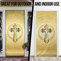 Greece Orthodox Cross Door Cover Ancient Greek Key Gold Heritage