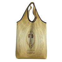 Greece Orthodox Cross Grocery Bag Ancient Greek Key Gold Heritage
