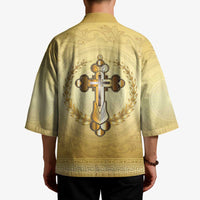 Greece Orthodox Cross Kimono Ancient Greek Key Gold Heritage