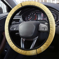 Greece Orthodox Cross Steering Wheel Cover Ancient Greek Key Gold Heritage