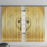 Greece Orthodox Cross Window Curtain Ancient Greek Key Gold Heritage
