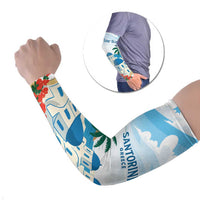 Greece Santorini Personalized Arm Sleeves Greek Island Blue Dome Architecture Art