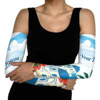 Greece Santorini Personalized Arm Sleeves Greek Island Blue Dome Architecture Art