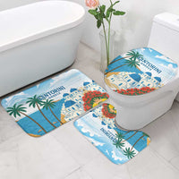 Greece Santorini Bathroom Set Greek Island Blue Dome Architecture Art