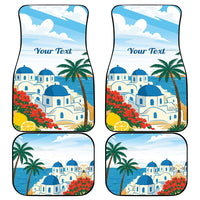 Greece Santorini Personalized Car Mats Greek Island Blue Dome Architecture Art
