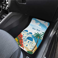Greece Santorini Personalized Car Mats Greek Island Blue Dome Architecture Art
