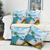 Greece Santorini Pillow Cover Greek Island Blue Dome Architecture Art