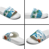 Greece Santorini Slide Sandals Greek Island Blue Dome Architecture Art
