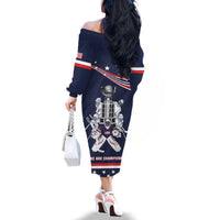 United States Ice Hockey Family Matching Off The Shoulder Long Sleeve Dress and Hawaiian Shirt USA We Are Champions 2025