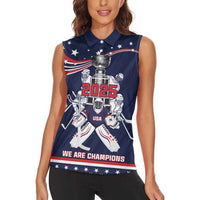 United States Ice Hockey Women Sleeveless Polo Shirt USA We Are Champions 2025