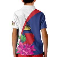 Furstentum Liechtenstein Kid Polo Shirt Kestrel With Alpine Rose Flower