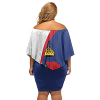 Furstentum Liechtenstein Off Shoulder Short Dress Kestrel With Alpine Rose Flower