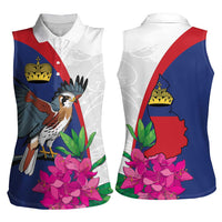 Furstentum Liechtenstein Women Sleeveless Polo Shirt Kestrel With Alpine Rose Flower
