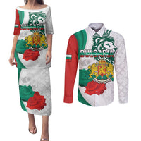 Personalized Bulgaria Independence Day Couples Matching Puletasi and Long Sleeve Button Shirt Suedinenieto Pravi Silata Folk Pattern