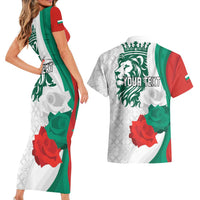 Personalized Bulgaria Independence Day Couples Matching Short Sleeve Bodycon Dress and Hawaiian Shirt Suedinenieto Pravi Silata Folk Pattern