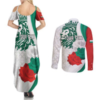 Personalized Bulgaria Independence Day Couples Matching Summer Maxi Dress and Long Sleeve Button Shirt Suedinenieto Pravi Silata Folk Pattern