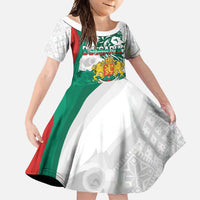 Personalized Bulgaria Independence Day Family Matching Off Shoulder Maxi Dress and Hawaiian Shirt Suedinenieto Pravi Silata Folk Pattern