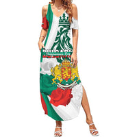 Personalized Bulgaria Independence Day Family Matching Summer Maxi Dress and Hawaiian Shirt Suedinenieto Pravi Silata Folk Pattern