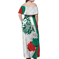 Personalized Bulgaria Independence Day Off Shoulder Maxi Dress Suedinenieto Pravi Silata Folk Pattern