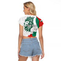 Personalized Bulgaria Independence Day Raglan Cropped T Shirt Suedinenieto Pravi Silata Folk Pattern