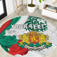 Personalized Bulgaria Independence Day Round Carpet Suedinenieto Pravi Silata Folk Pattern