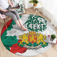 Personalized Bulgaria Independence Day Round Carpet Suedinenieto Pravi Silata Folk Pattern