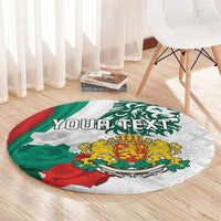 Personalized Bulgaria Independence Day Round Carpet Suedinenieto Pravi Silata Folk Pattern