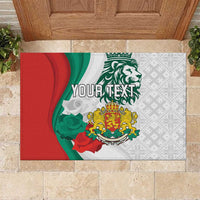 Personalized Bulgaria Independence Day Rubber Doormat Suedinenieto Pravi Silata Folk Pattern