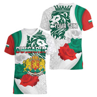 Personalized Bulgaria Independence Day Women V-Neck T-Shirt Suedinenieto Pravi Silata Folk Pattern