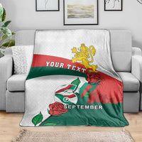 Personalized Bulgaria Unification Day Blanket Lion Rampant Red Rose