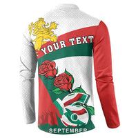 Personalized Bulgaria Unification Day Button Sweatshirt Lion Rampant Red Rose