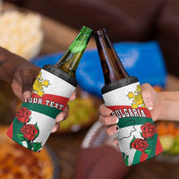 Personalized Bulgaria Unification Day 4 in 1 Can Cooler Tumbler Lion Rampant Red Rose