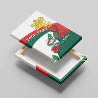 Personalized Bulgaria Unification Day Canvas Wall Art Lion Rampant Red Rose
