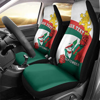 Personalized Bulgaria Unification Day Car Seat Cover Lion Rampant Red Rose
