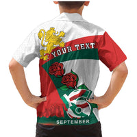 Personalized Bulgaria Unification Day Family Matching Mermaid Dress and Hawaiian Shirt Lion Rampant Red Rose