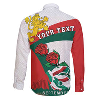 Personalized Bulgaria Unification Day Family Matching Off Shoulder Maxi Dress and Hawaiian Shirt Lion Rampant Red Rose
