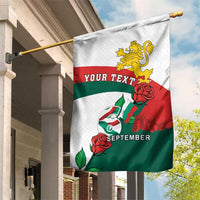 Personalized Bulgaria Unification Day Garden Flag Lion Rampant Red Rose