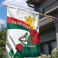 Personalized Bulgaria Unification Day Garden Flag Lion Rampant Red Rose