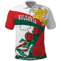 Personalized Bulgaria Unification Day Polo Shirt Lion Rampant Red Rose