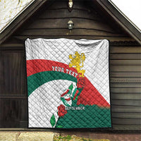 Personalized Bulgaria Unification Day Quilt Lion Rampant Red Rose