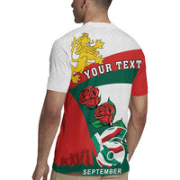 Personalized Bulgaria Unification Day Rugby Jersey Lion Rampant Red Rose